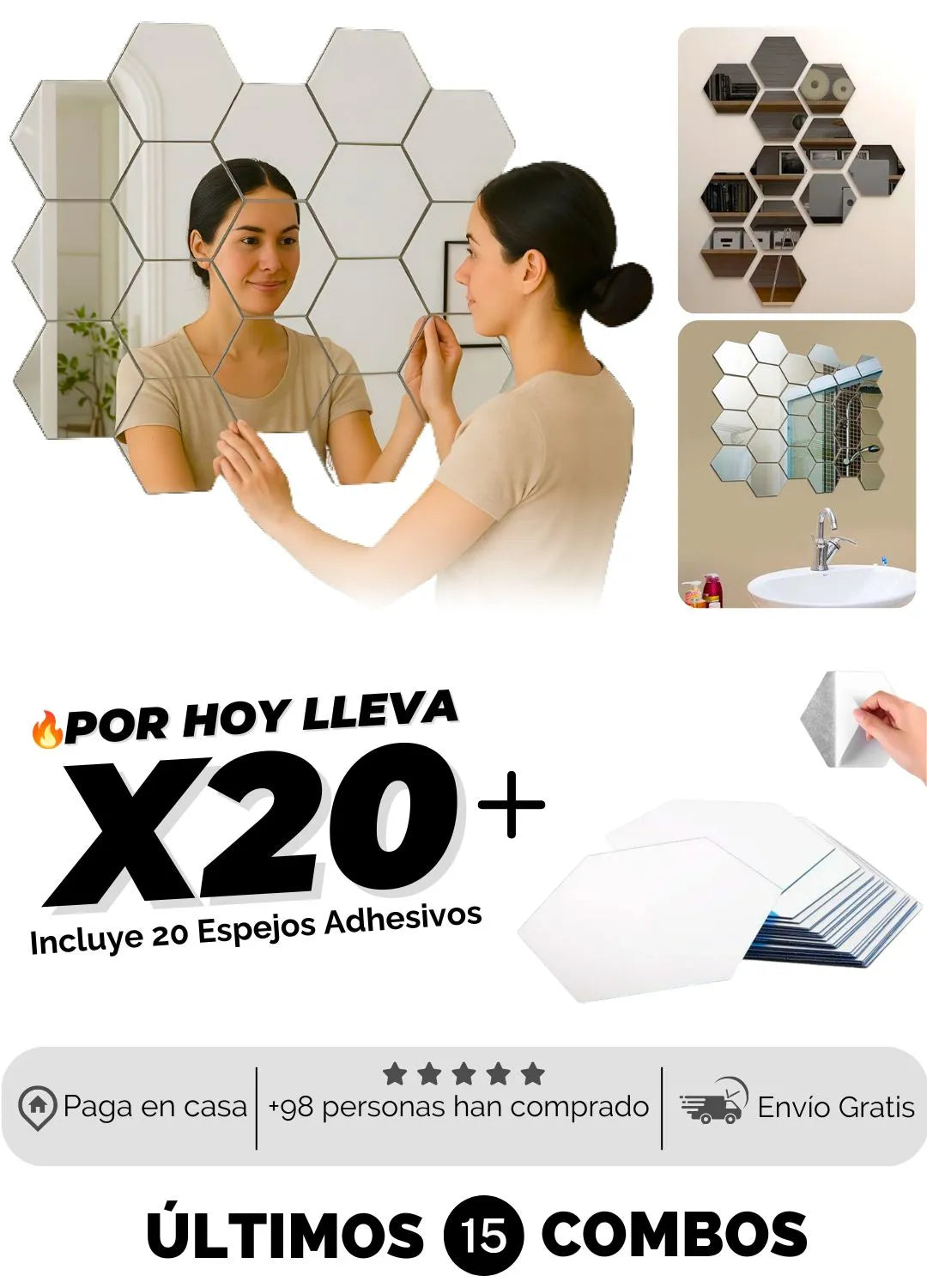 🎁Incluye x20 Espejos Decorativos